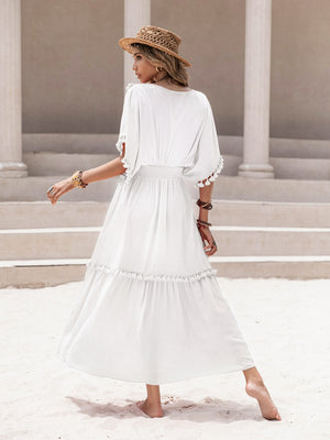 Maxi dress with tassels