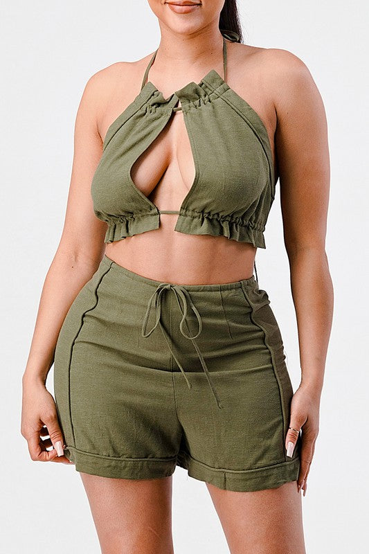 Olive Martini Short Set