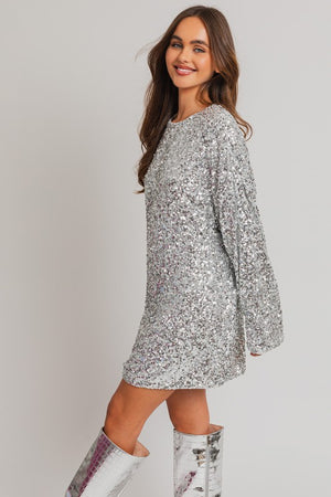 Long Sleeve Sequin Mini Dress