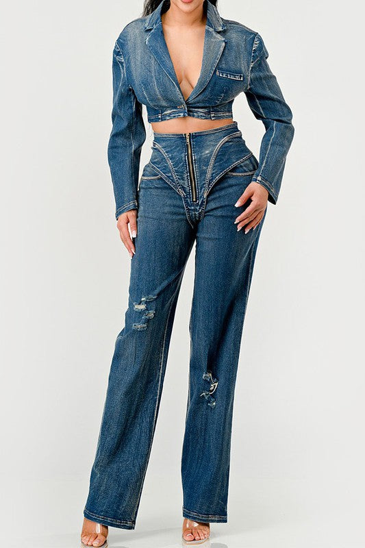 Lenox Ave. Denim Pant Set