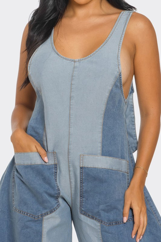 Balloon Pants Denim Jumpsuit