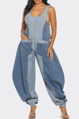 Balloon Pants Denim Jumpsuit