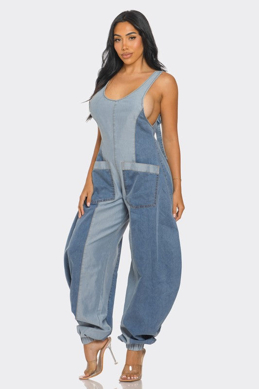 Balloon Pants Denim Jumpsuit