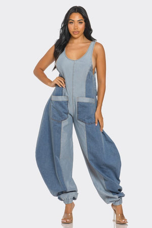 Balloon Pants Denim Jumpsuit