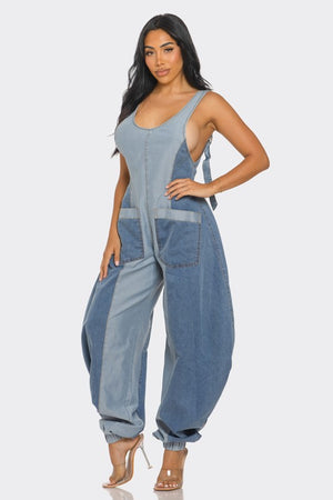 Balloon Pants Denim Jumpsuit