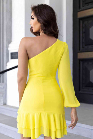 Meet Me for Mimosas  One-Shoulder Dress