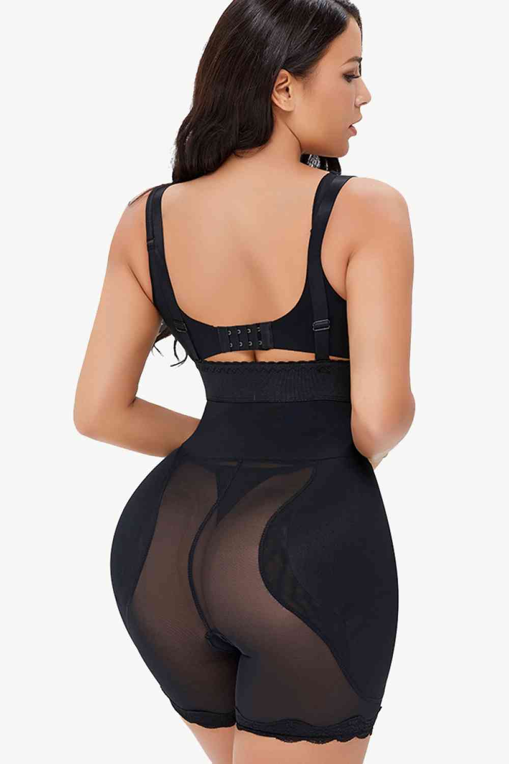 Snatched Spaghetti Strap Lace Trim Shaping Bodysuit